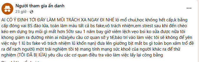 bài viết không có kiểm chứng và thông tin người đăng tải